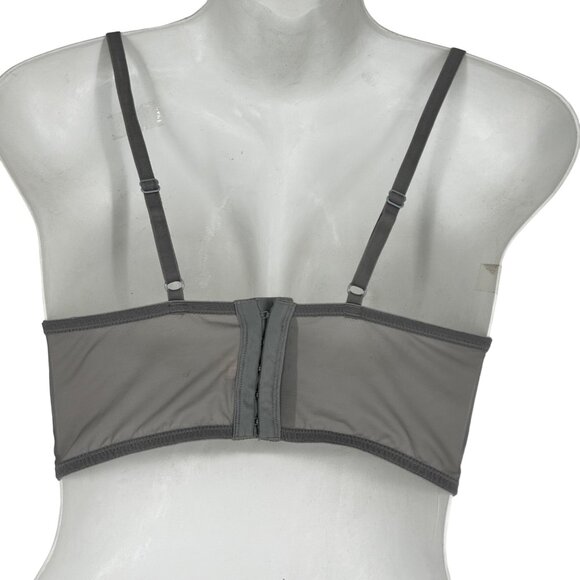 Cottagecore 34A Gray Lace Perfect Long Line Camisole Bra Top Underwire Bustier - Picture 4 of 13